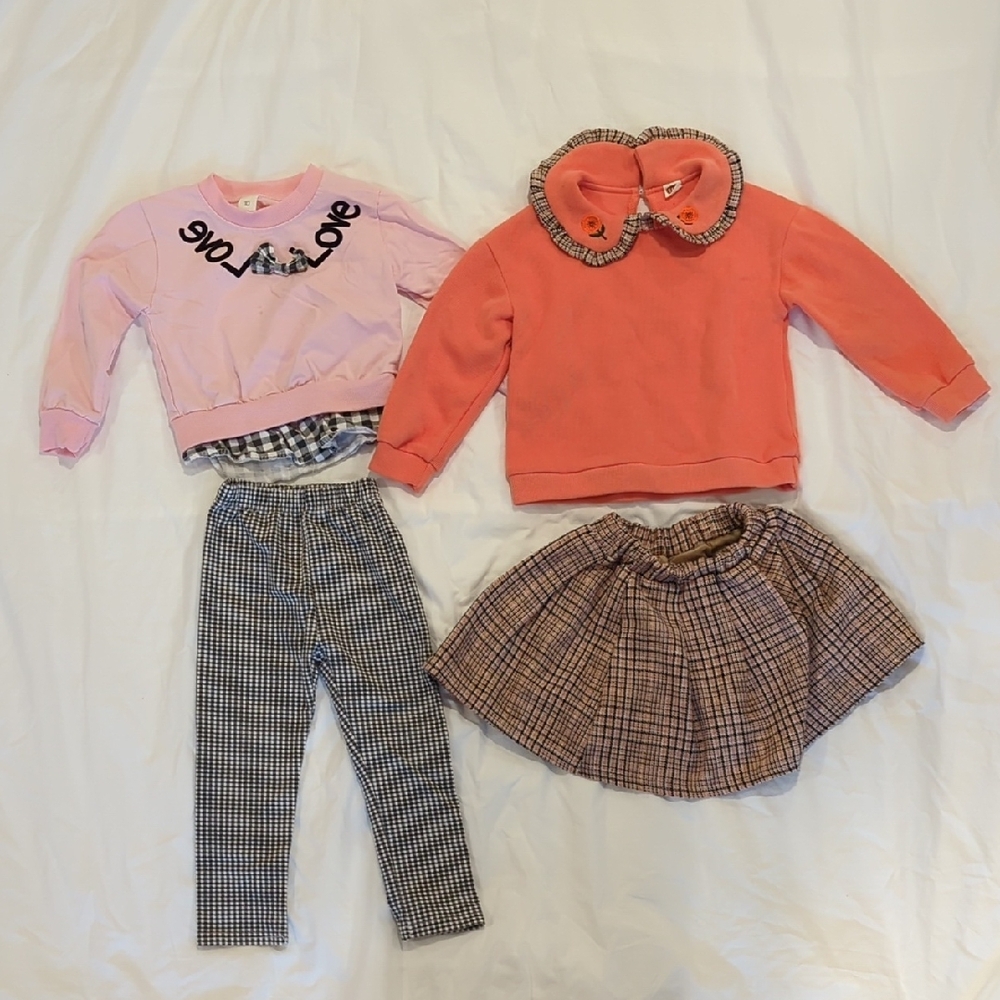 Pink and Coral Kids Outfit Set